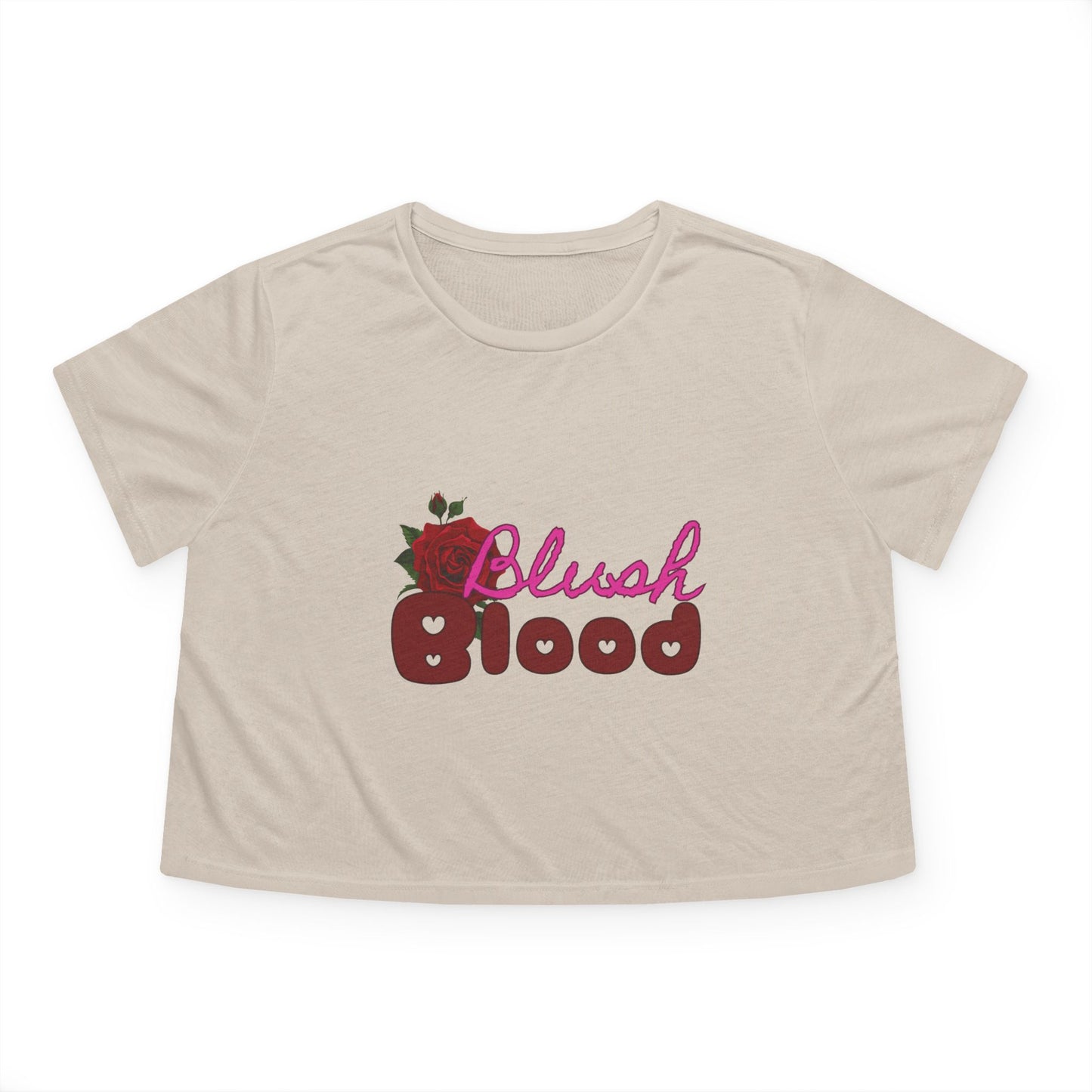 Blush and Blood Flowy Cropped Tee