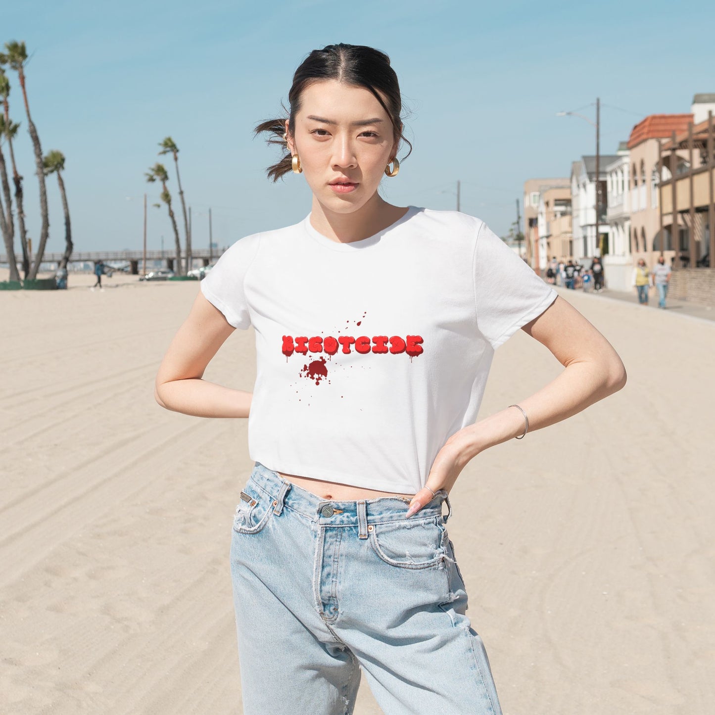 Bloody Bigotcide Flowy Cropped Tee