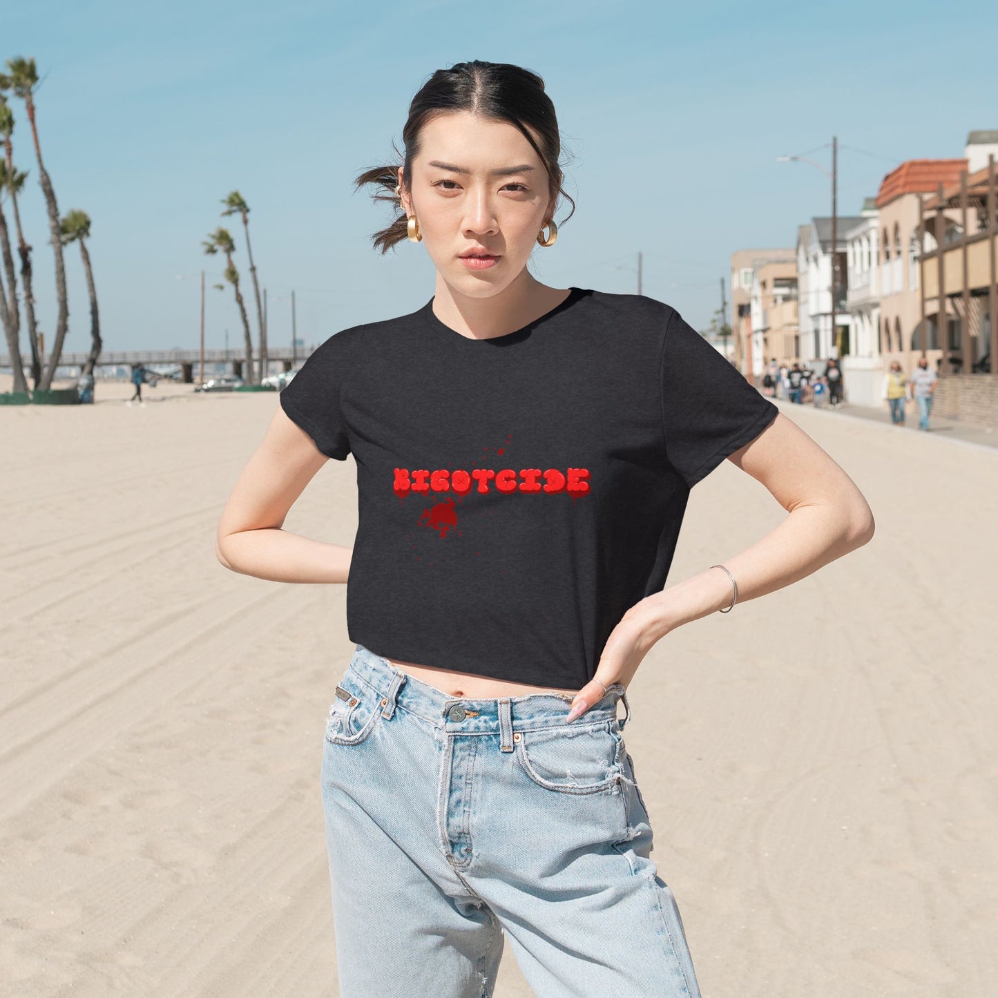 Bloody Bigotcide Flowy Cropped Tee