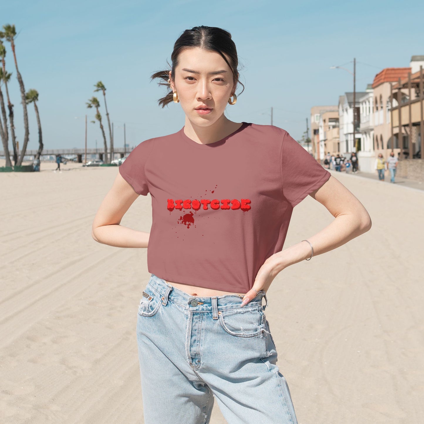Bloody Bigotcide Flowy Cropped Tee
