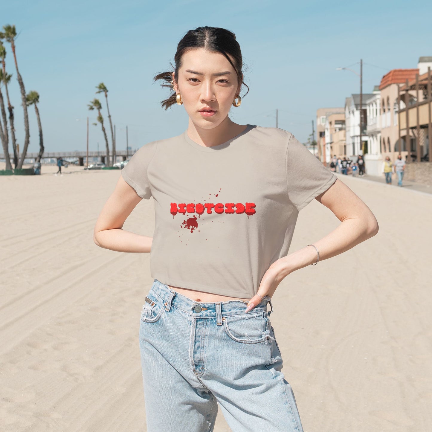 Bloody Bigotcide Flowy Cropped Tee