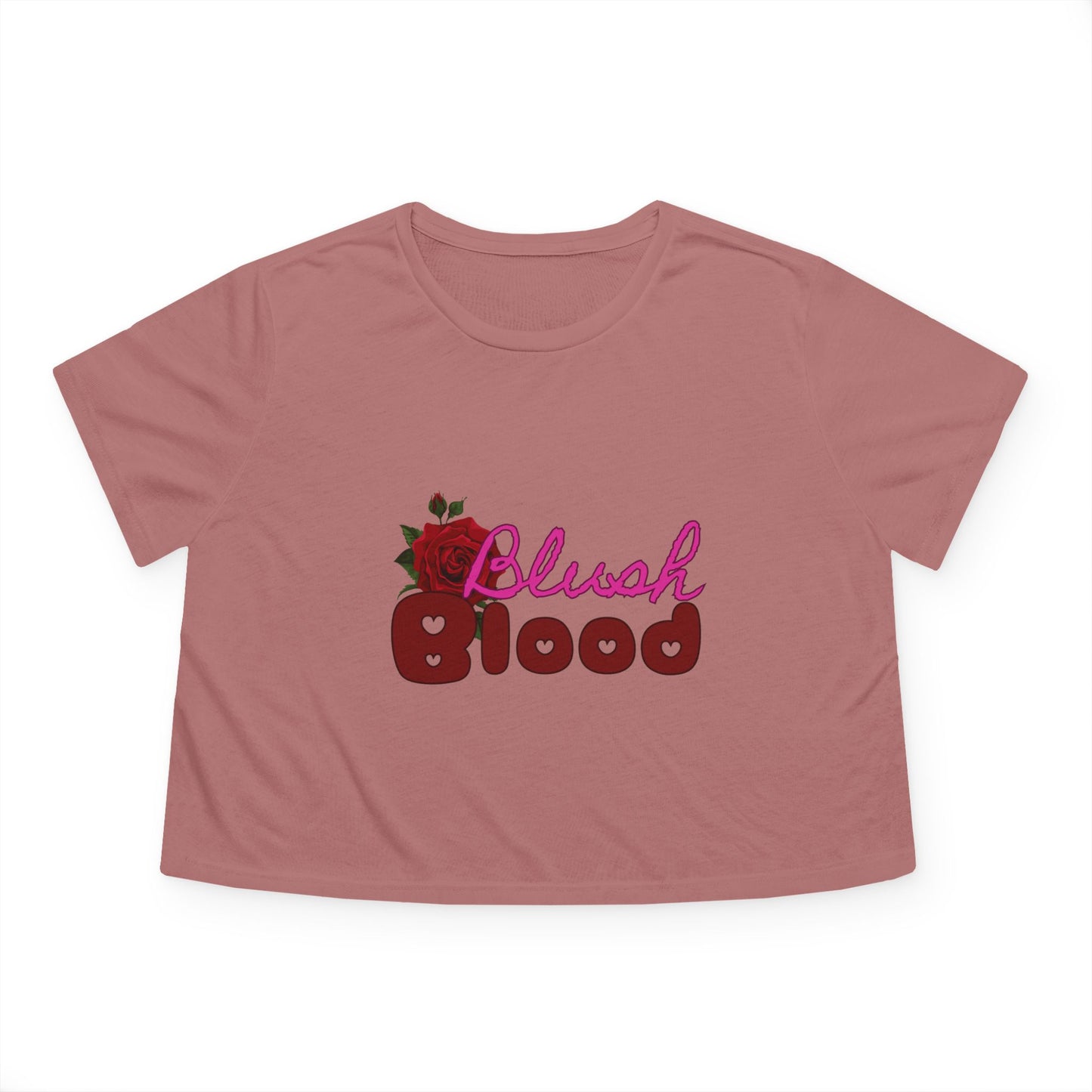 Blush and Blood Flowy Cropped Tee