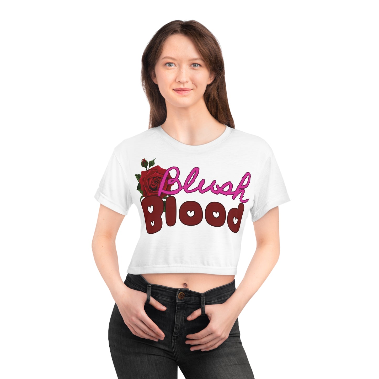 Blush and Blood Bold Graphic Crop Tee