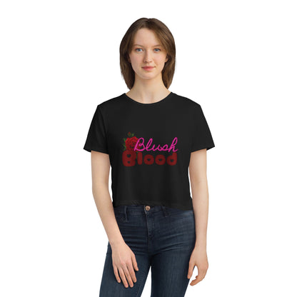 Blush and Blood Flowy Cropped Tee
