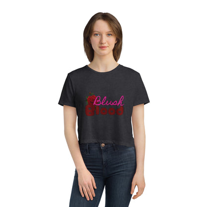 Blush and Blood Flowy Cropped Tee