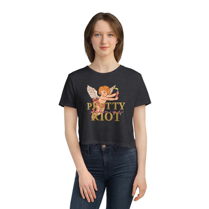 Pretty When We Riot Flowy Cropped Tee