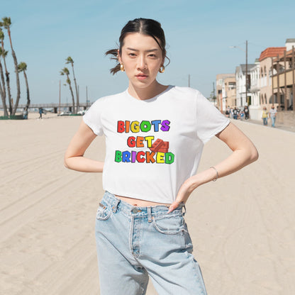 Bigots Get Bricked Women's Flowy Cropped Tee