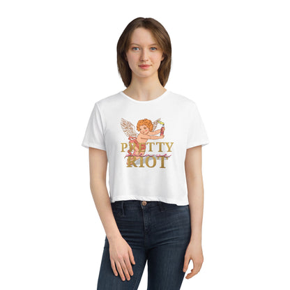 Pretty When We Riot Flowy Cropped Tee