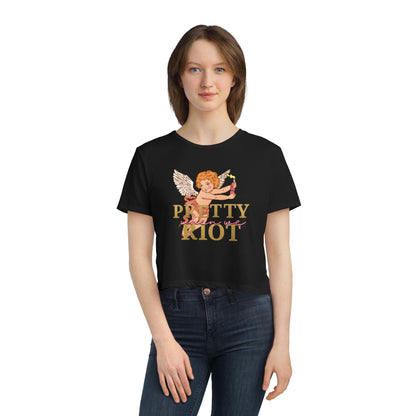 Pretty When We Riot Flowy Cropped Tee
